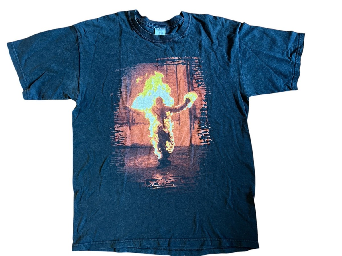 RAMMSTEIN Vintage T shirt BURNING MAN 90S METAL GUC 22 x 29 SIZE