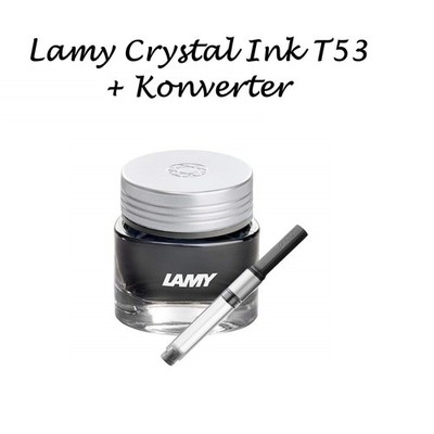 LAMY Tinte grau agate crystal ink 30 ml Tinten Glas Fass T53 + Konverter z27 SET