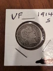 1914 S Barber Dime VF 90% Silver High Grade US Coin