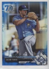 2017 Bowman Chrome Prospects Blue Refractor 70th Anniversary Jacob Faria fm0