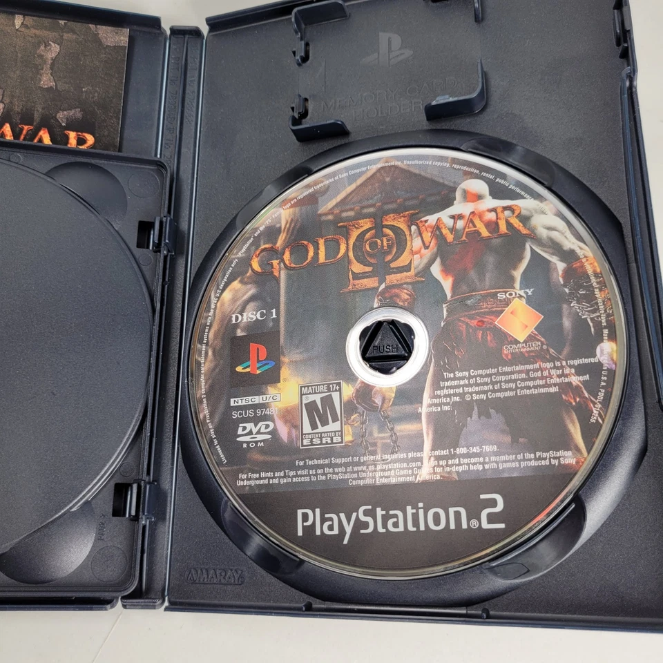 God of War 2 PS2 PlayStation 2 Two Disc Set Sony Game CIB Complete - Image 4 of 4