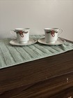 Lot of 2 POINSETTIA & RIBBONS Christmas Fine China TEACUPS + SAUCER Plates — photo 5