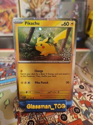 FART WHOLE SWIRL    HOLO BLEED Pikachu 025/165 Snowflake Stamp Pokemon Card