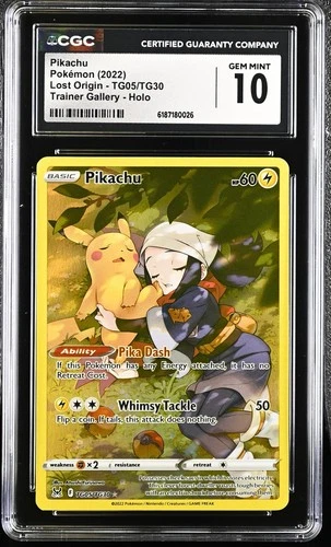 Pikachu TG05/TG30 Lost Origin Trainer Gallery Holo 2022 CGC 10 Gem Mint