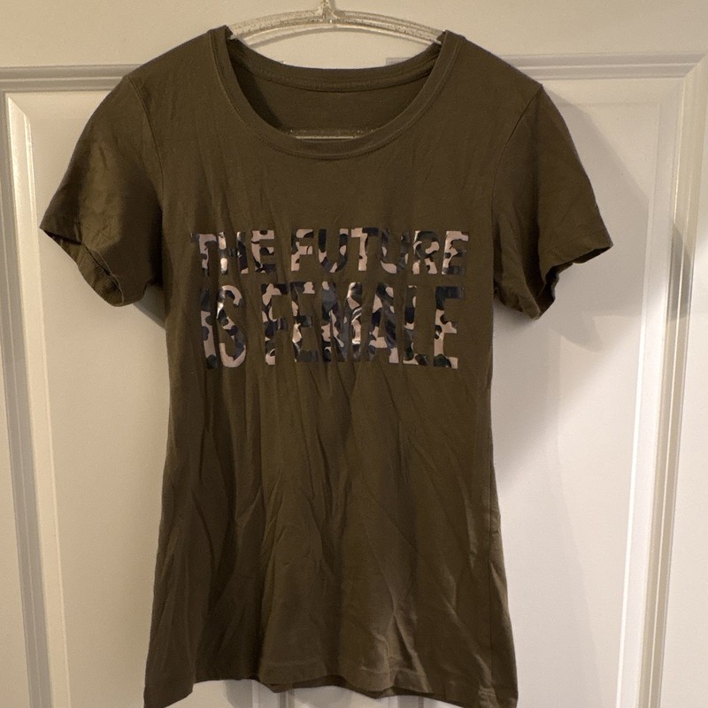 Women's Maternity S Green Logo Graphic Crew Neck Short Sleeve T-Shirt