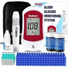 Diabetes Test Kit Blood Sugar Glucose Monitor Meter 206 Pcs Strip Tester Machine