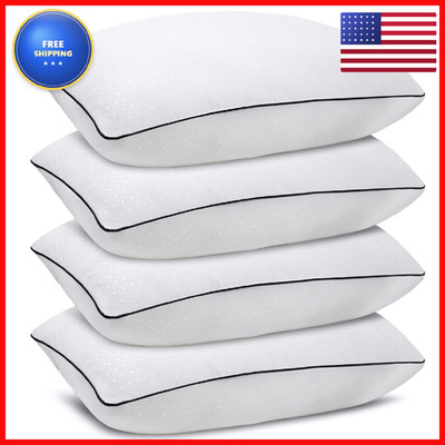 Higoom Standard Size Bed Pillows For Sleeping 4 Packluxury Hotel