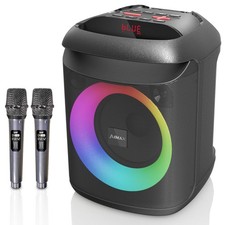 Karaoke Machine with Bluetooth and 2 Wireless Microphones for Adults  Kids S...