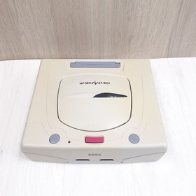 Sega Saturn console with 2 controllers & 3 games Japanese white system tested