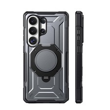 For Galaxy S26 Ultra Case Tempered Glass With MagSafe Kickstand Cover Gun Metal