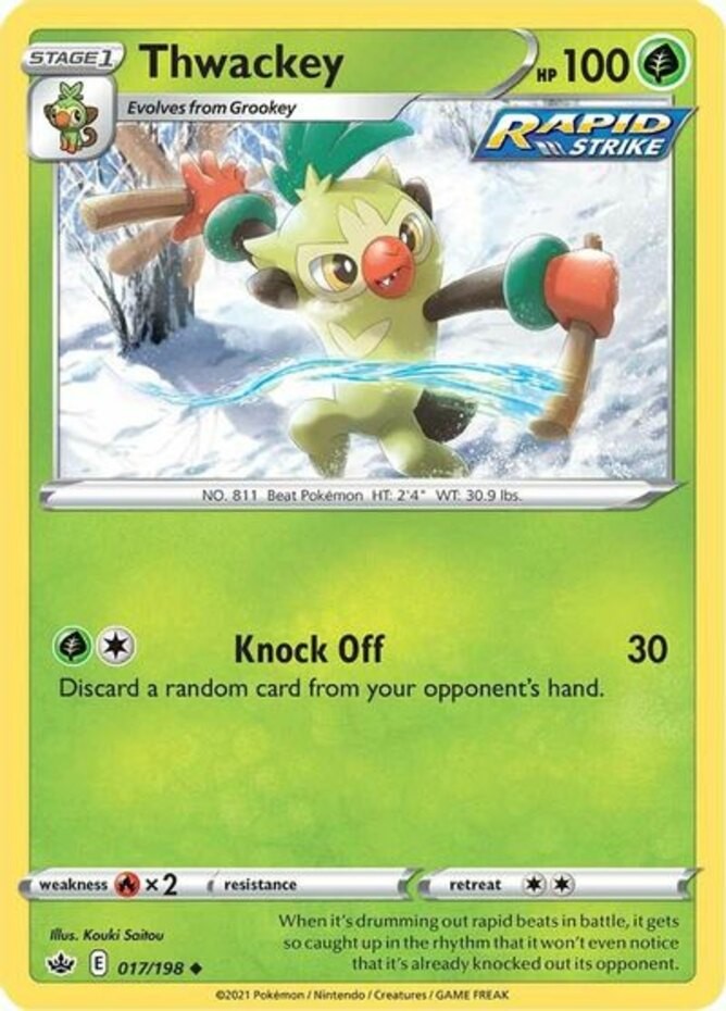 Thwackey - 017/198 - Uncommon (Lp) Chilling Reign - Grass Pokémon