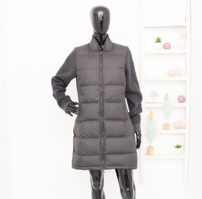 BERGANS OF NORWAY Oslo Down Hybrid Long Jacket Puffer Wool Grey Coat Women's M