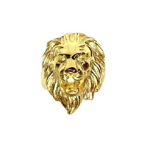 Bague lion bijou en acier 316L doré 36 mm - Photo 3/4