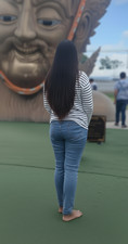 1471 Cabello Humano Cola de Caballo 20" Negro Natural, 100g, Cabello Virgen Tailandés, Corte Recto