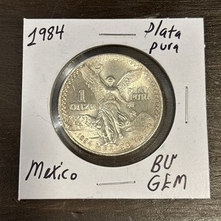 1984MO MEXICO SILVER LIBERTAD 1 ONZA BU GEM PLATA PURA