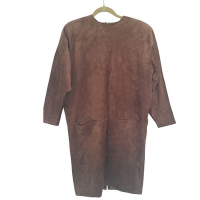 Vintage XOE New York  Saks Fifth Avenue Brown Duede leather soft  Dress - Size10