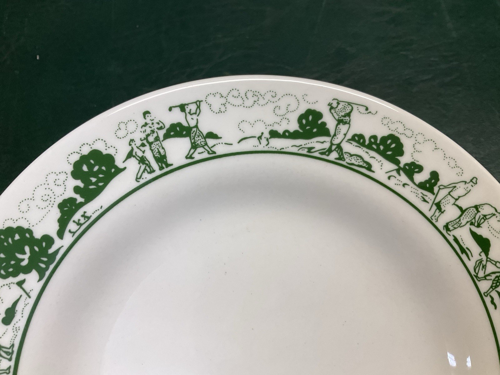 Set of 6 Vintage Syracuse China 6.5" Bread Plates Golf Scene ~ Broadmoor Hotel