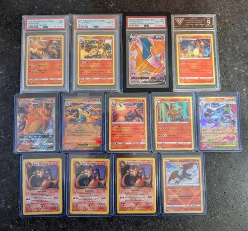 Huge Charizard Bundle graded PSA 9 plus raw Dark Charizard Radiant Mega EX TCG