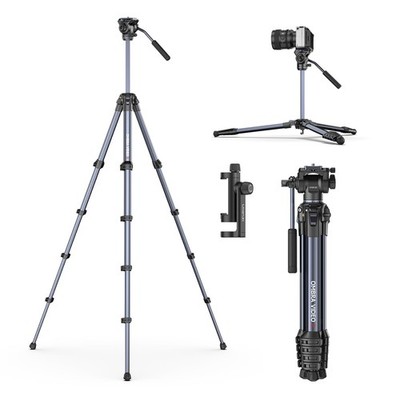 Ombra Xiang   Video Tripod w Fluid Head, 61.5'' Travel Tripod w 360° Rotated A...