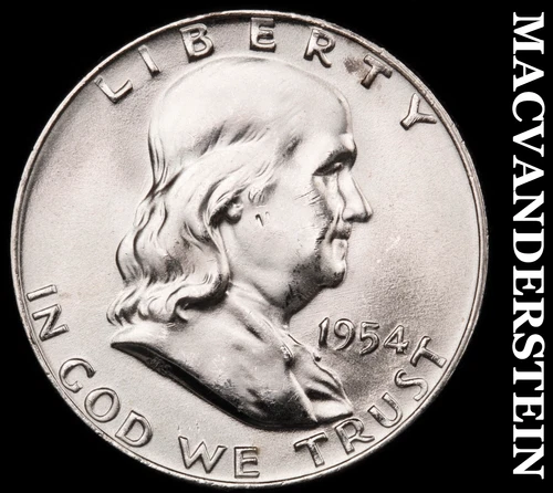 1954-D Silver Franklin Half Dollar - FBL - Choice Gem Brilliant Unc++++  #G8012