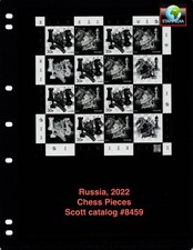 $10.00 Scott Value - 2022 RUSSIA Chess Pieces s/s Chess Board CV MNH NH UMM