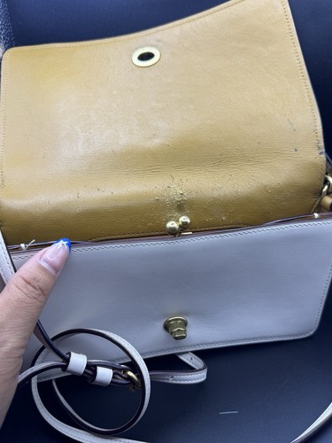 Coach White Signature Leather Dinky Shoulder Bag Cros… - Gem