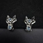 Silver Tone Blue Rhinestone Clip On Earrings Vintage Costume Jewelry
