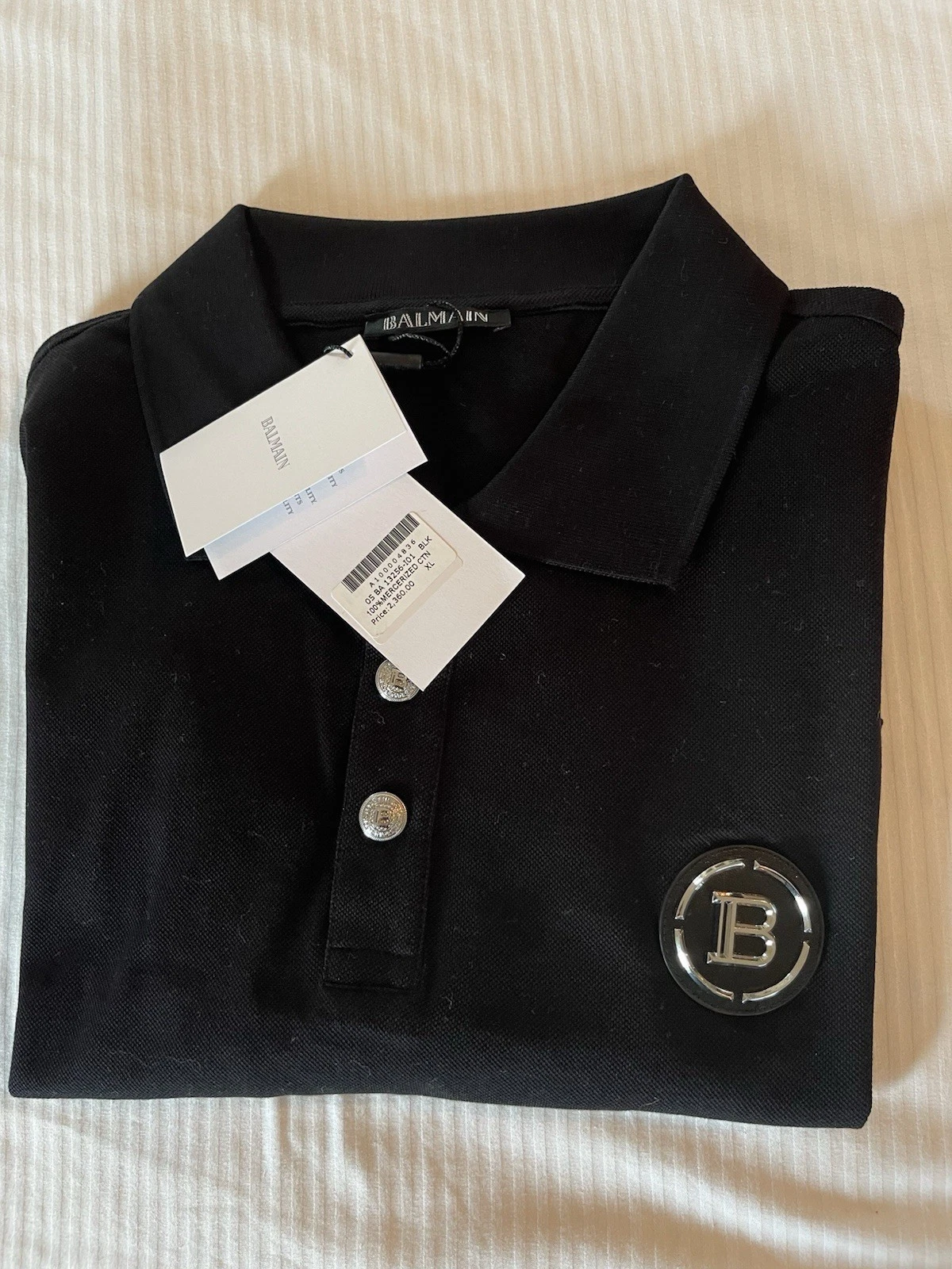 Balmain — Rare Balmain Collection Cotton Polo Shirt. Short Sleeve XL, Fits Like a L