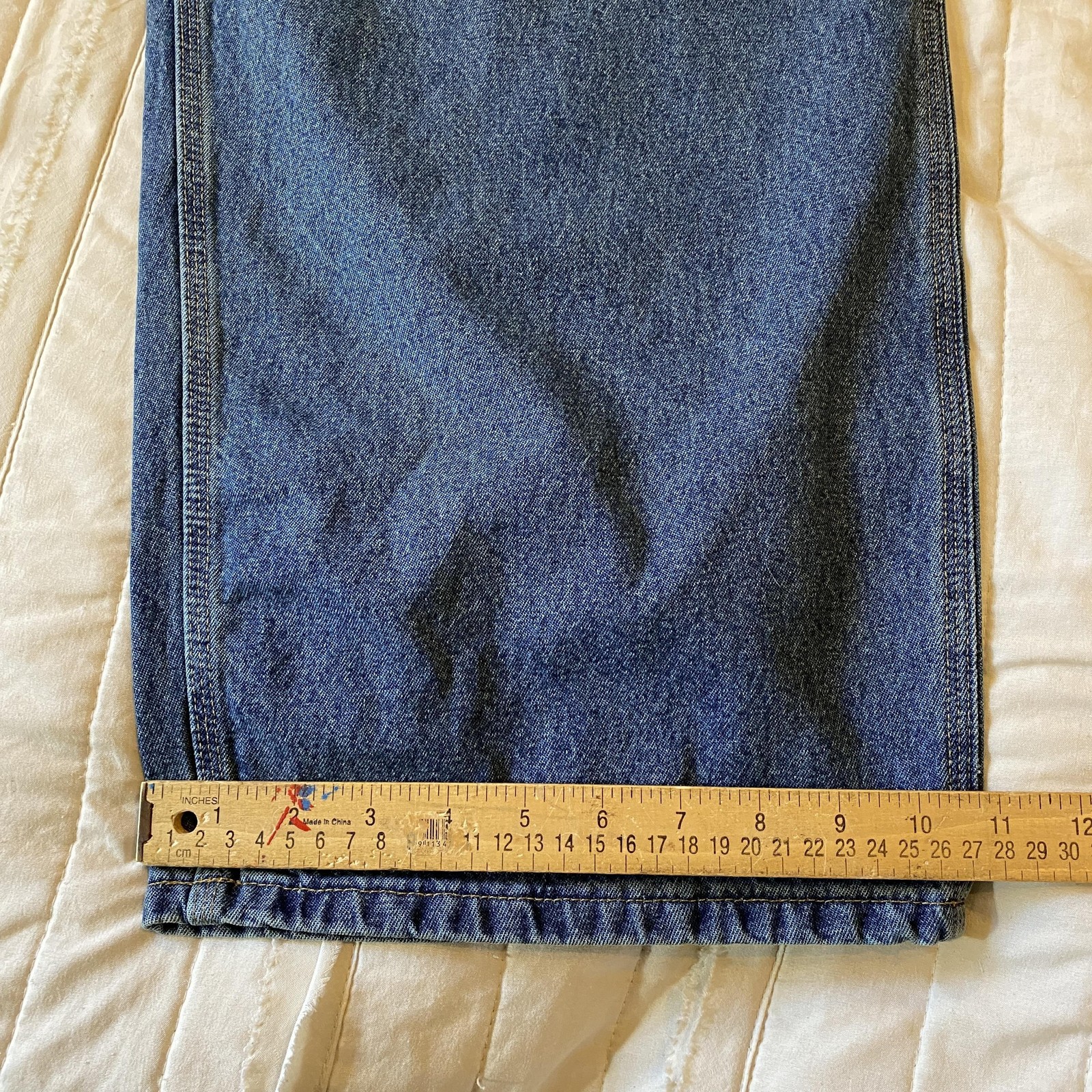 Carhartt Jeans Mens 48x30 Blue Loose Original Fit Work Dungaree Denim B13 Rugged thumbnail 6