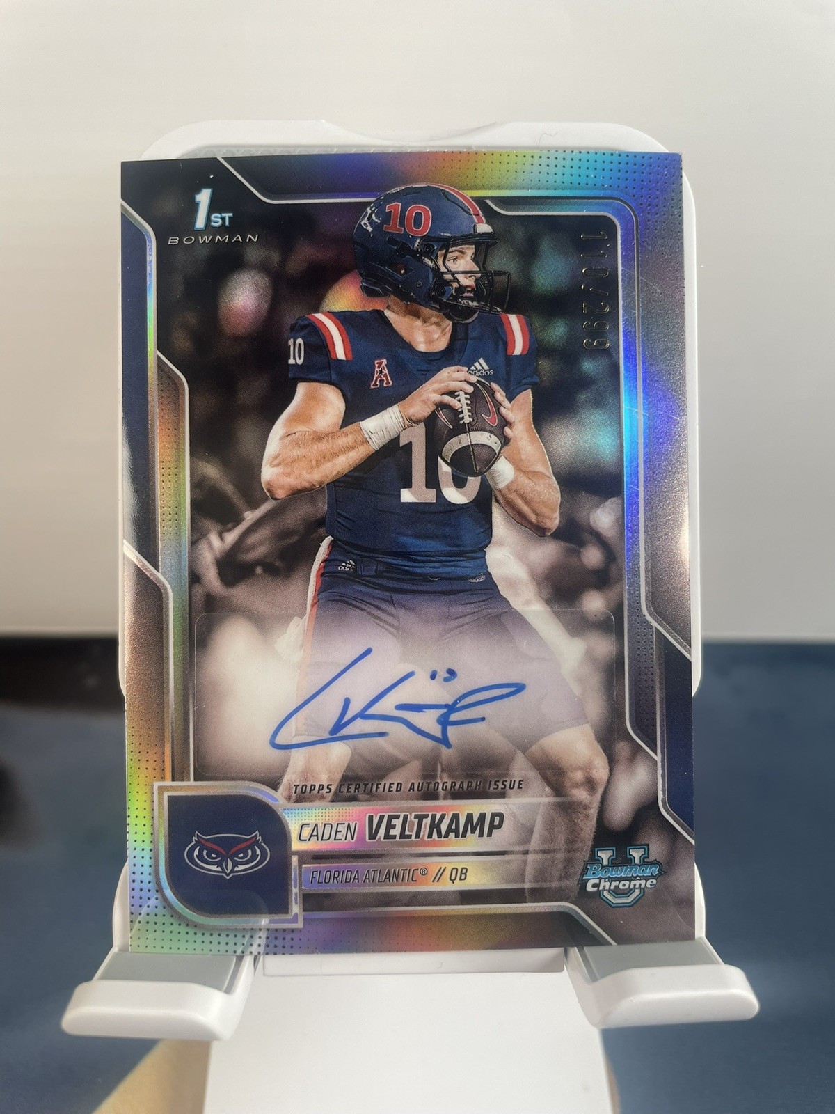 Caden Veltkamp 2025 Bowman University Chrome #BCA-CV Refractor Auto #/299