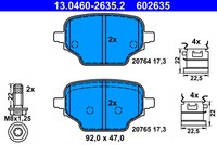 ATE 13.0460-2635.2 Bremsbelagsatz, Scheibenbremse FüR CitroëN, Opel, Peugeot,
