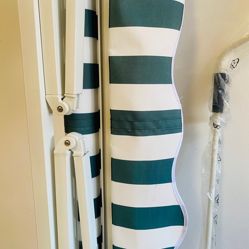 Striped Retractable Awning with Manual Crank Handle for Patio 2.5m Wide - Picture 8 of 10