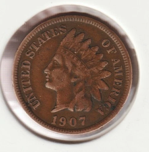US Rare Old West 1907 Indian Head Penny Coin American Collection Shield Cent USA