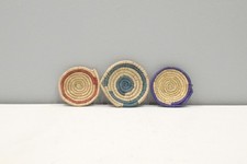 African Basket Botswana Natural Colors Food Basket Set of 3