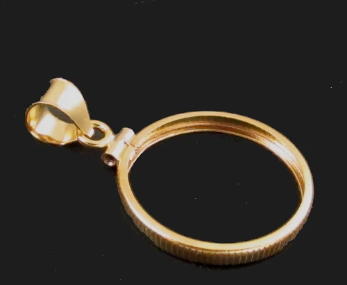 Coin Bezel $5.00 Gold Liberty Coin Edge 14K Gold Filled Soldered Bail New