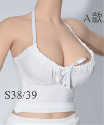 1:6 White Bowtie Tops Clothes For 12inch Female Phicen TBL JO Action Figure Body