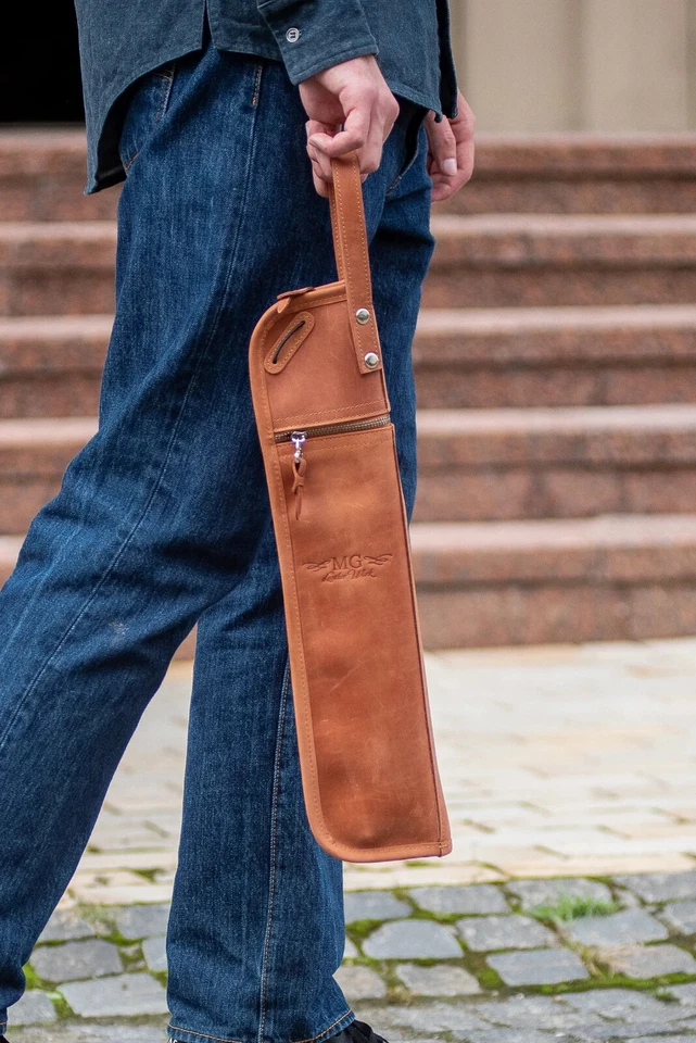 Bolso de baqueta de MG cuero regalo de trabajo para baterista cuero genuino Foto 3 de 4