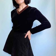 Vintage black velvet long sleeve