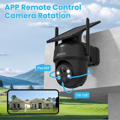 ANRAN 3/5MP Security Camera Outdoor PTZ WiFi Floodlight Solar Camera 2-Audio IR - Picture 10 of 30
