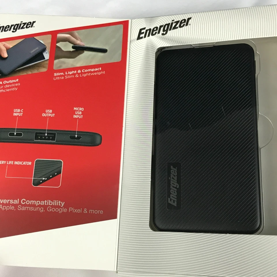 Banco de potência Energizer MAX 5000mAh carga rápida (Slim, OEM) - Imagem 3 de 4