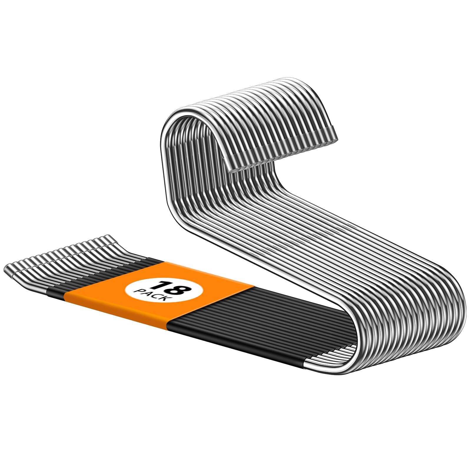 Non-Slip Metal Pants Hangers Open-Ended 18-Pack for Trousers & Clothing-image