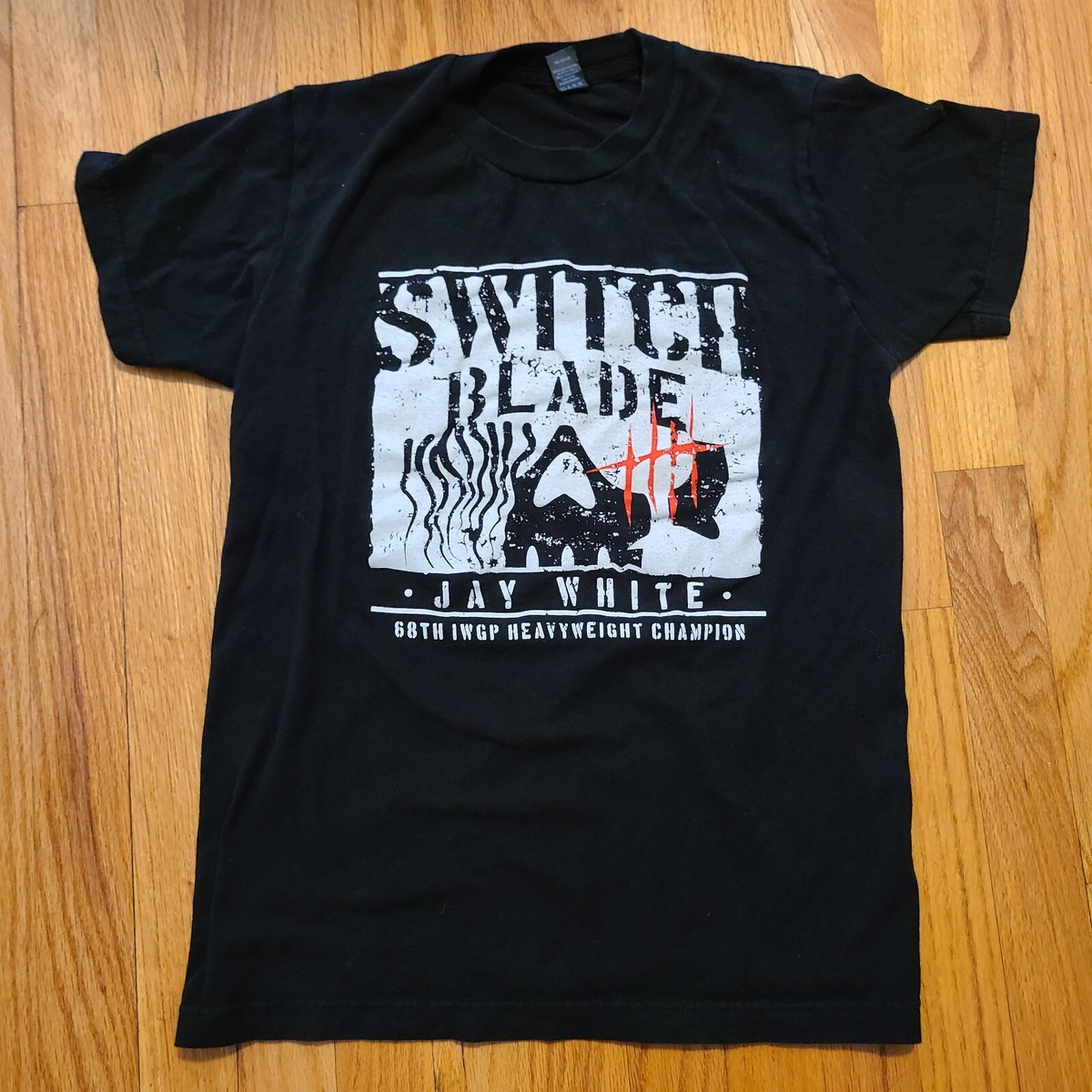 Switchblade Jay White T-Shirt Women's Small S Bullet Club Gold