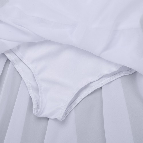 UK Girls Lyrical Ballet Skirt Chiffon Criss Cross Back Dress Sleeveless Leotard - Picture 70 of 74