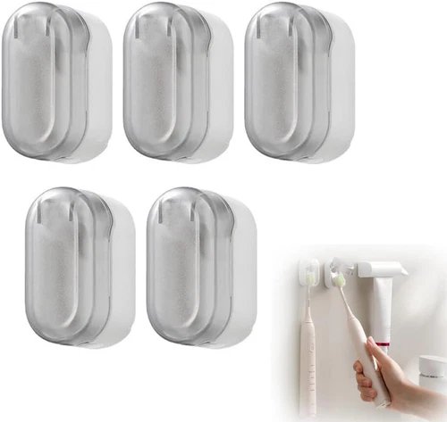 Soporte para cepillo de dientes para colgador de pared de baño 4 piezas con cubierta a prueba de polvo - Imagen 1 de 9
