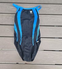 TYR DuraFast Alliance Diamondfit 1 Pc Black/blue Youth Girl Sz 24 New No Tag