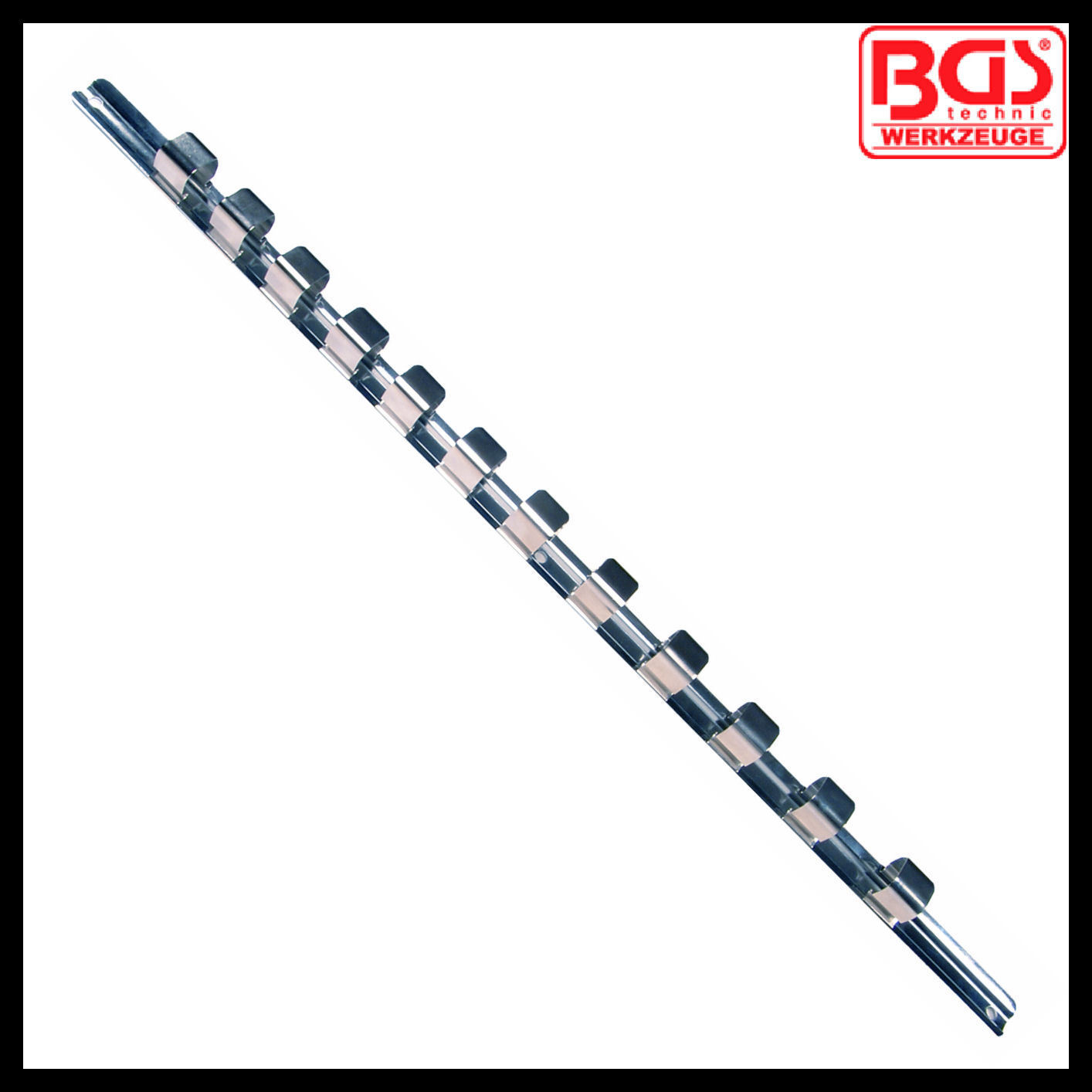 BGS - 3/4" Socket Metal - 12 Pc - Push Fit Rail and Holder - 3460