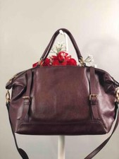 Ora Delphne "adele" Burgundy Red Smooth Leather Satchel Bag