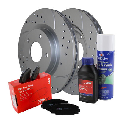 Front Brake Kit 294mm Drilled Rotors TRW Ceramic Pad For Sebring Caliber Patriot