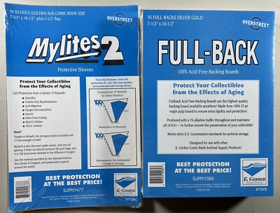 E. Gerber Mylites2 & Full-Back Silver/Golden Age (50pcs)Set 775M2/750FB 35pt W/W