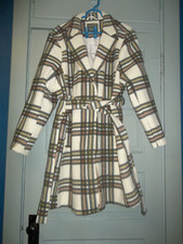 Nwt Womens Plus Size 2 Maurices White Plaid Tie Waist Coat